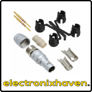 Souriau-Sunbank by Eaton JBXFD0G02MSSDSR CONN PLUG MALE 2P GOLD SLDR CUP (2 Position Circular Connector Plug, Male Pins Solder Cup)