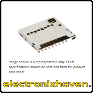 Molex 1040310811 Micro SD Card Connector Push-Pull R/A 10 Position (8+2) Surface Mount, Right Angle, Gold